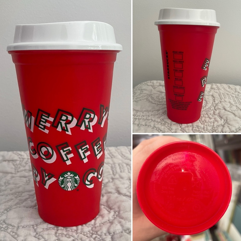 TWO Starbucks Reusable Christmas Cups